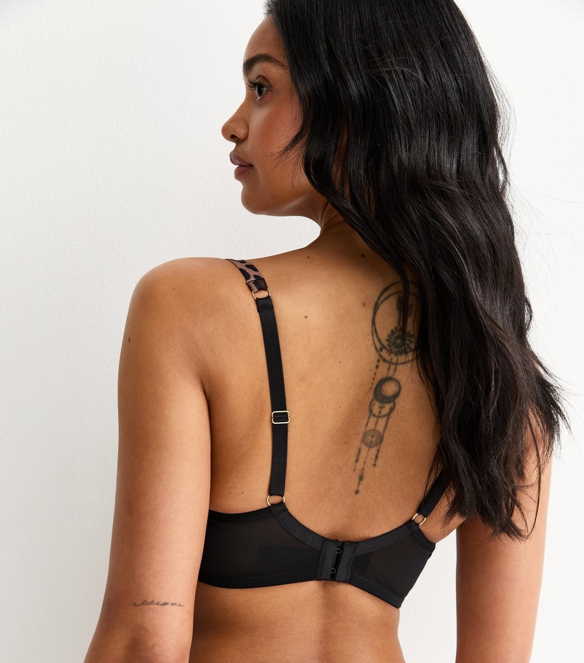 New Look Women's Brown DD+ Leopard Print Embroidered Trim Plunge Bra New Look - 4