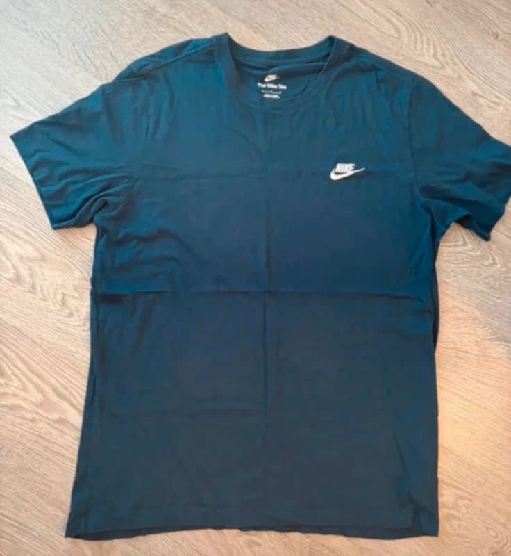 Nike Nike The Nike Tee T-Shirt Navy Blue Embroidered Logo Men’s Size L Cotton Casual