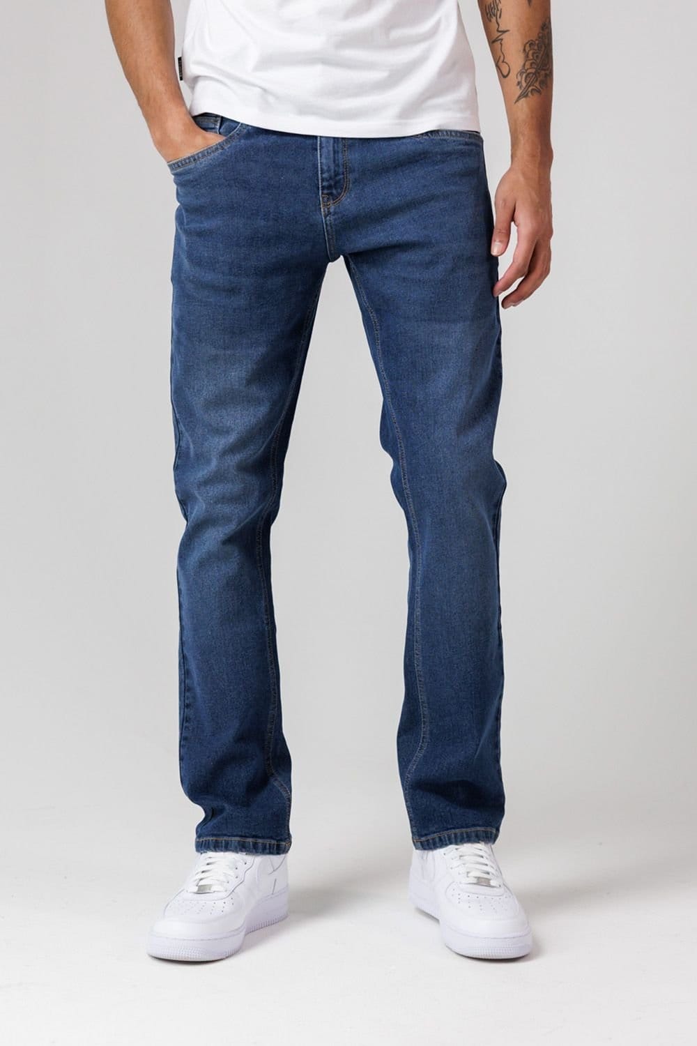 Firetrap Men's Mid Navy Straight Leg Jeans