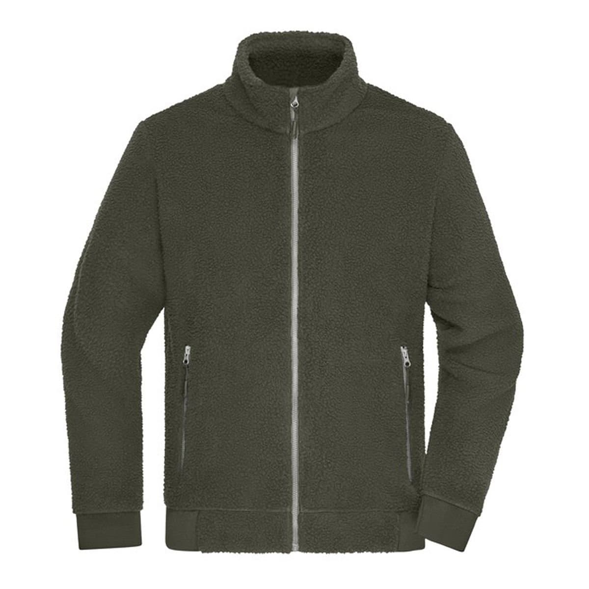 James and Nicholson James and Nicholson Men's Sherpa Fleece Jacket in Olive