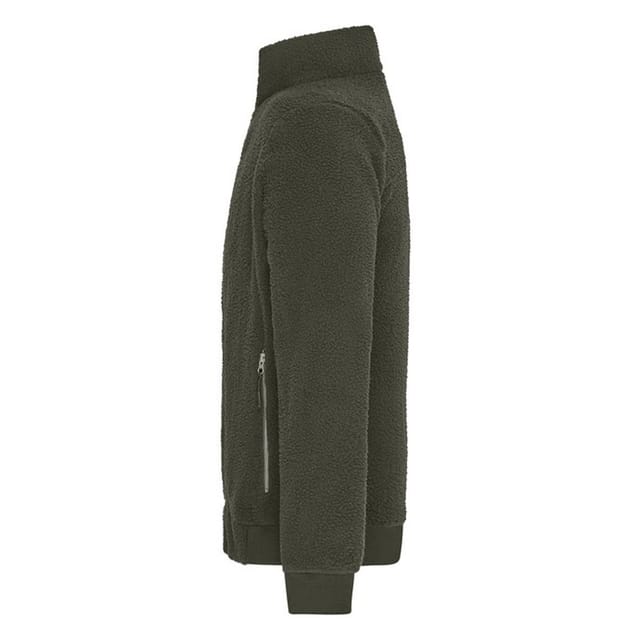 James and Nicholson James and Nicholson Men's Sherpa Fleece Jacket in Olive - 3