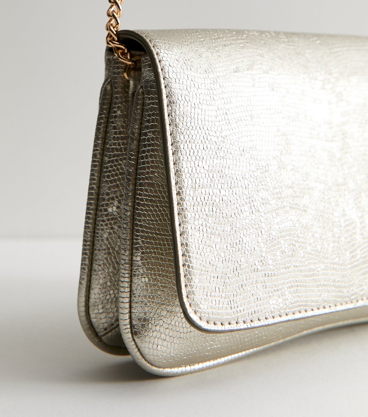 New Look Gold Shimmer Clutch Bag New Look - 3