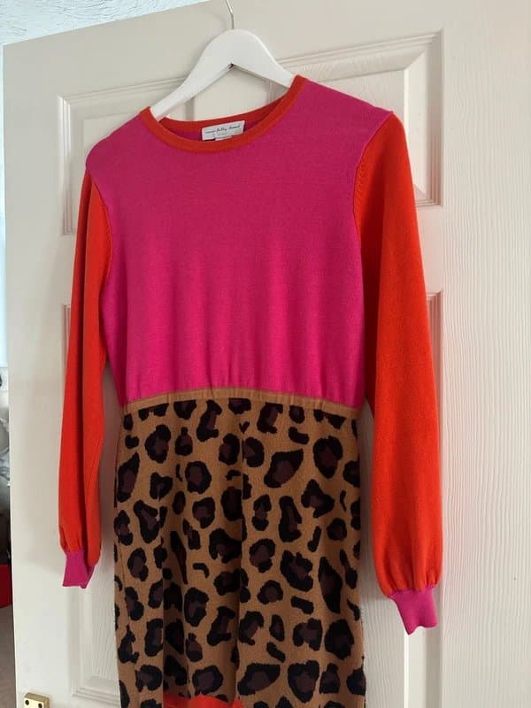 Never Fully Dressed Leopard and pink/orange dress