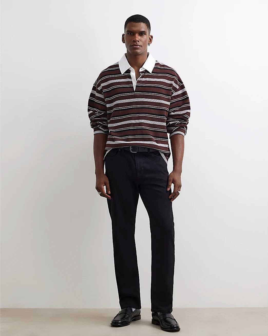 River Island Mens River Island Black Straight Fit Essential Jeans