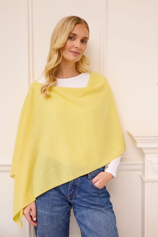 Cove Cove Women's Lucy 4-way Cashmere Poncho in Yellow - 2