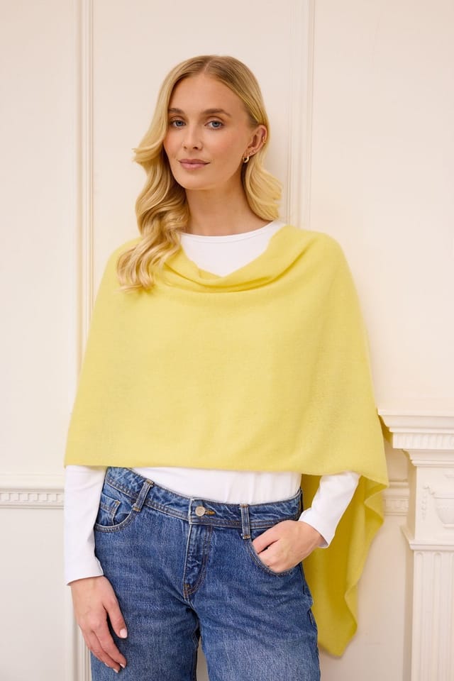 Cove Cove Women's Lucy 4-way Cashmere Poncho in Yellow - 3