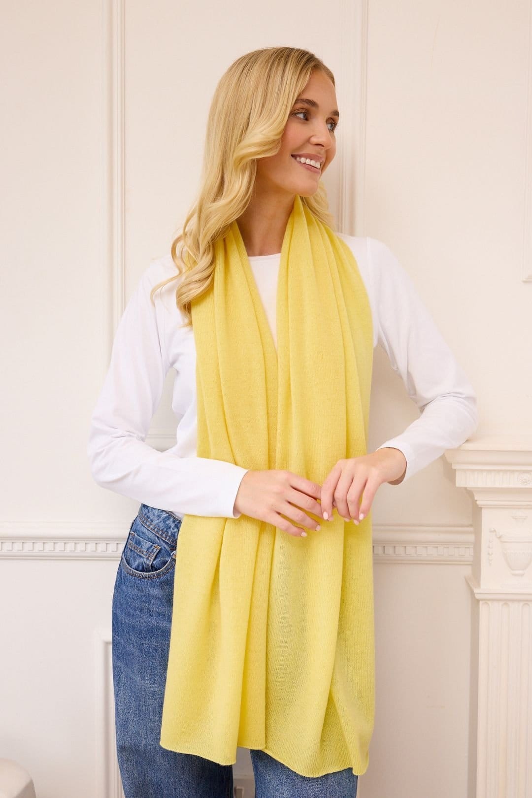 Cove Cove Women's Lucy 4-way Cashmere Poncho in Yellow - 4