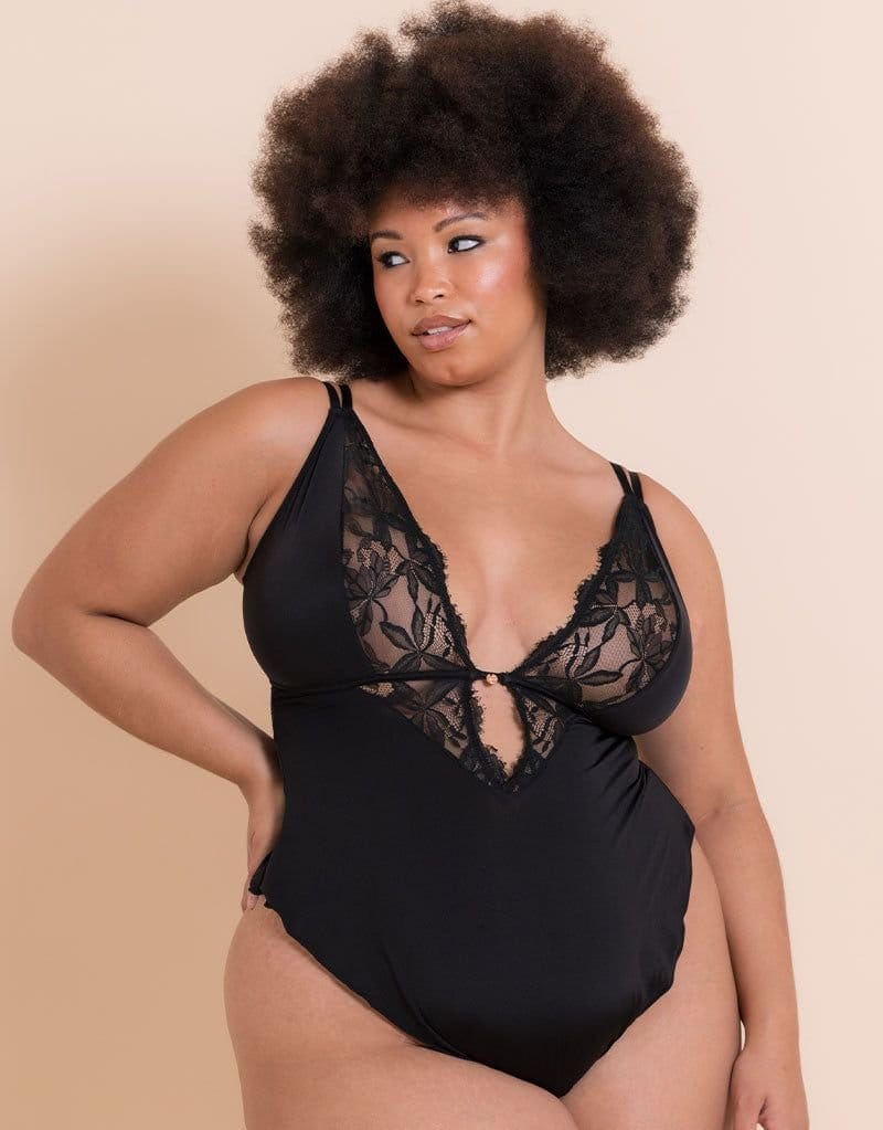 Scantilly Scantilly Women's Embrace Stretch Lace Teddy in Black - 1