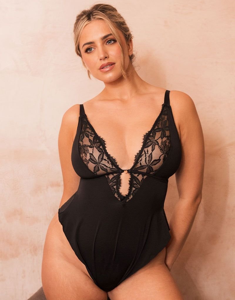 Scantilly Scantilly Women's Embrace Stretch Lace Teddy in Black - 2