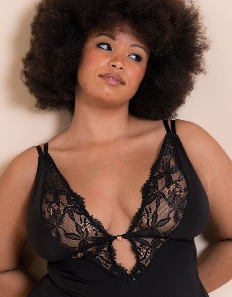 Scantilly Scantilly Women's Embrace Stretch Lace Teddy in Black - 3