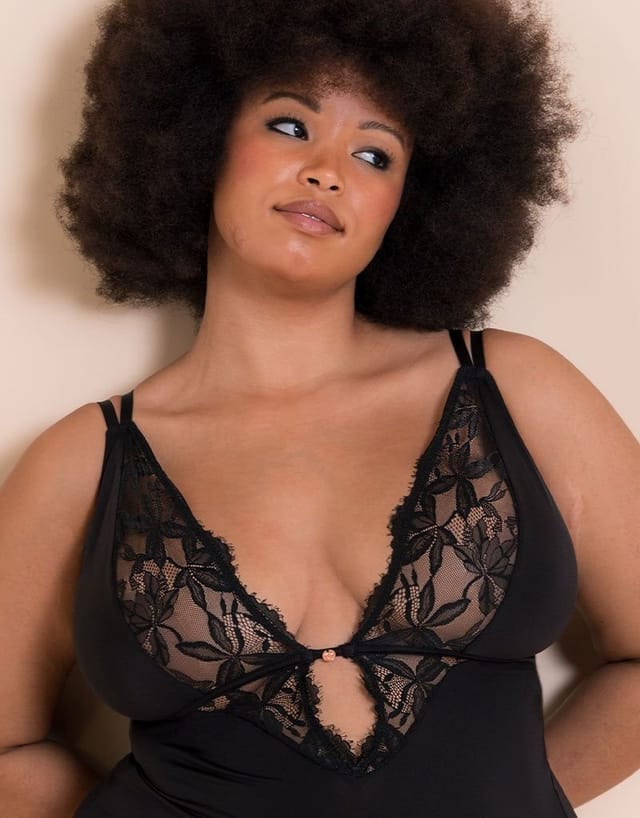 Scantilly Scantilly Women's Embrace Stretch Lace Teddy in Black - 3