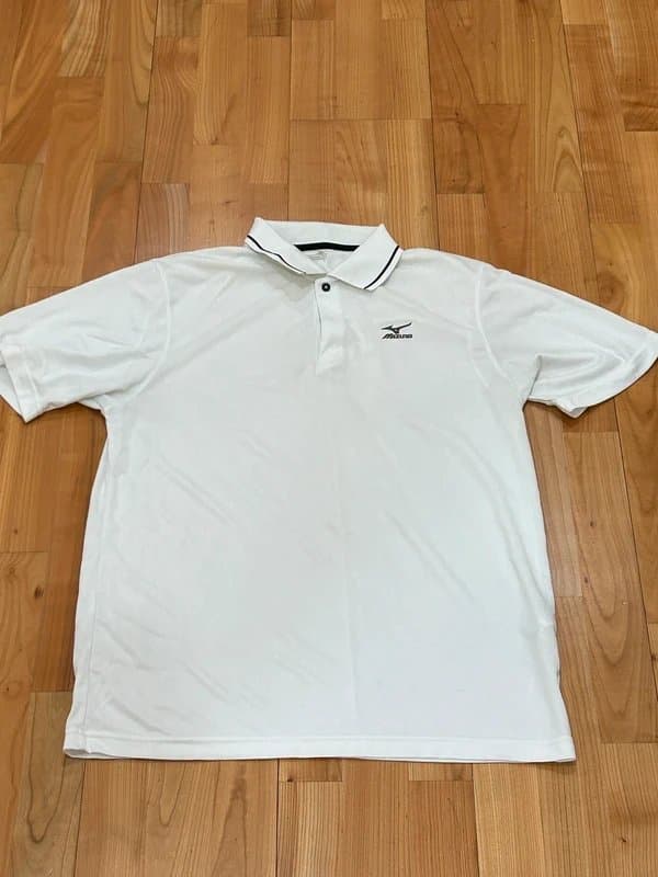 MIZUNO Mizuno Men’s White Polo Shirt | Short Sleeve Sportswear Golf Tennis