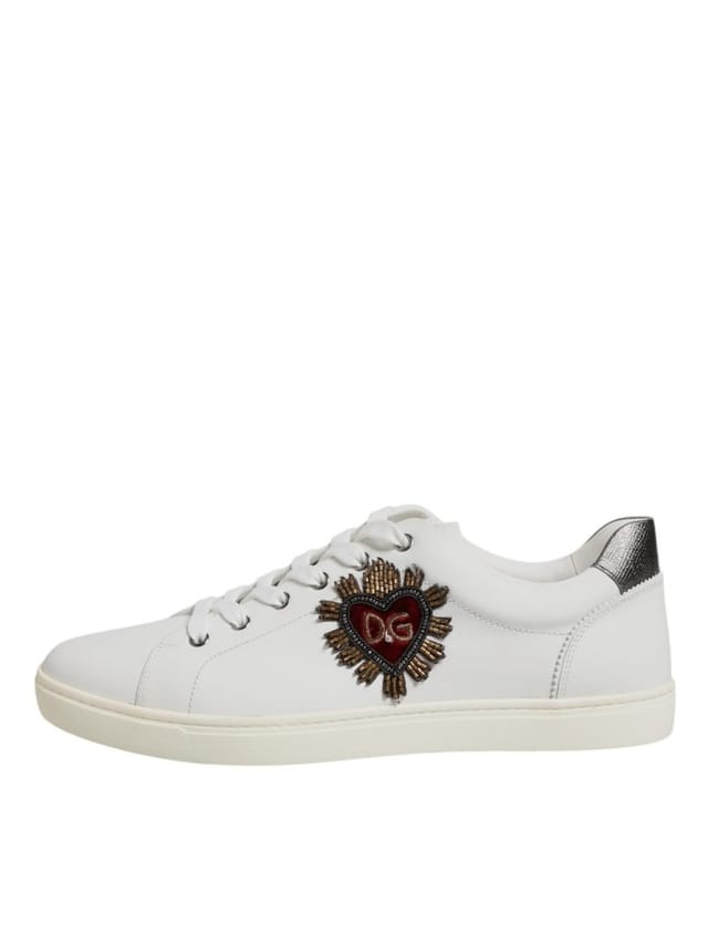 Dolce & Gabbana Dolce & Gabbana Men's White Sacred Heart Low Top Sneakers Shoes - 2