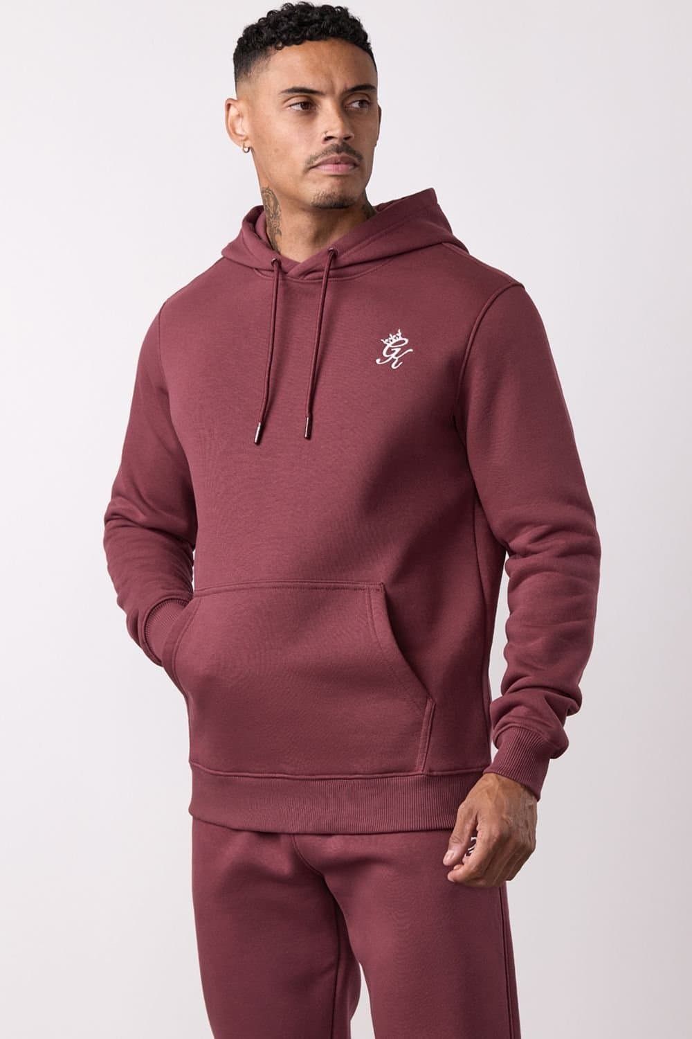 Gym King GYM KING Men's Fundamental Fleece Hood Burgundy