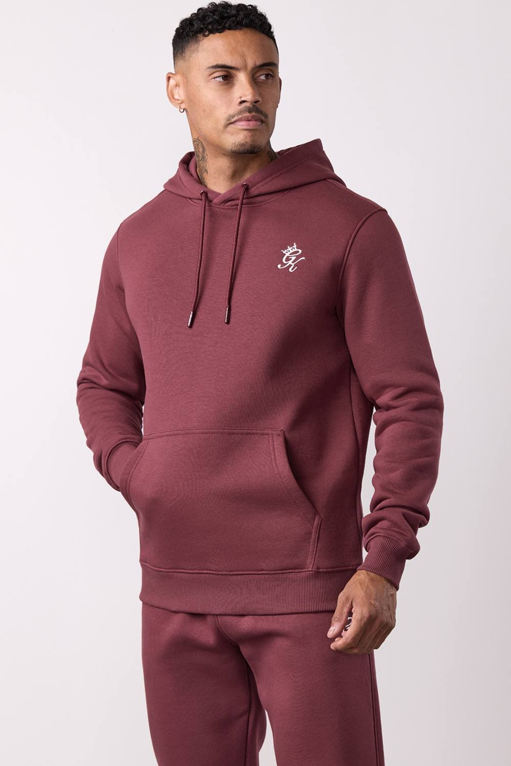 Gym King GYM KING Men's Fundamental Fleece Hood Burgundy - 2