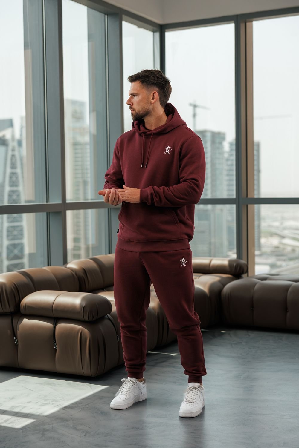 Gym King GYM KING Men's Fundamental Fleece Hood Burgundy - 4