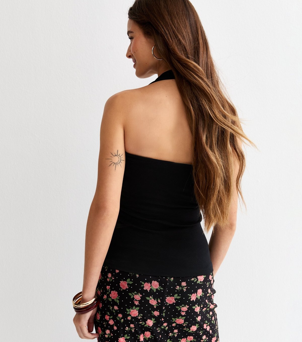 New Look Women's Black Ribbed Halter Neck Vest Top New Look - 4