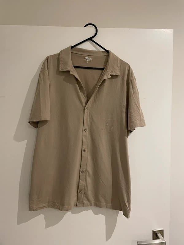 ASOS Men’s ASOS Beige Relaxed Polo Shirt Size L