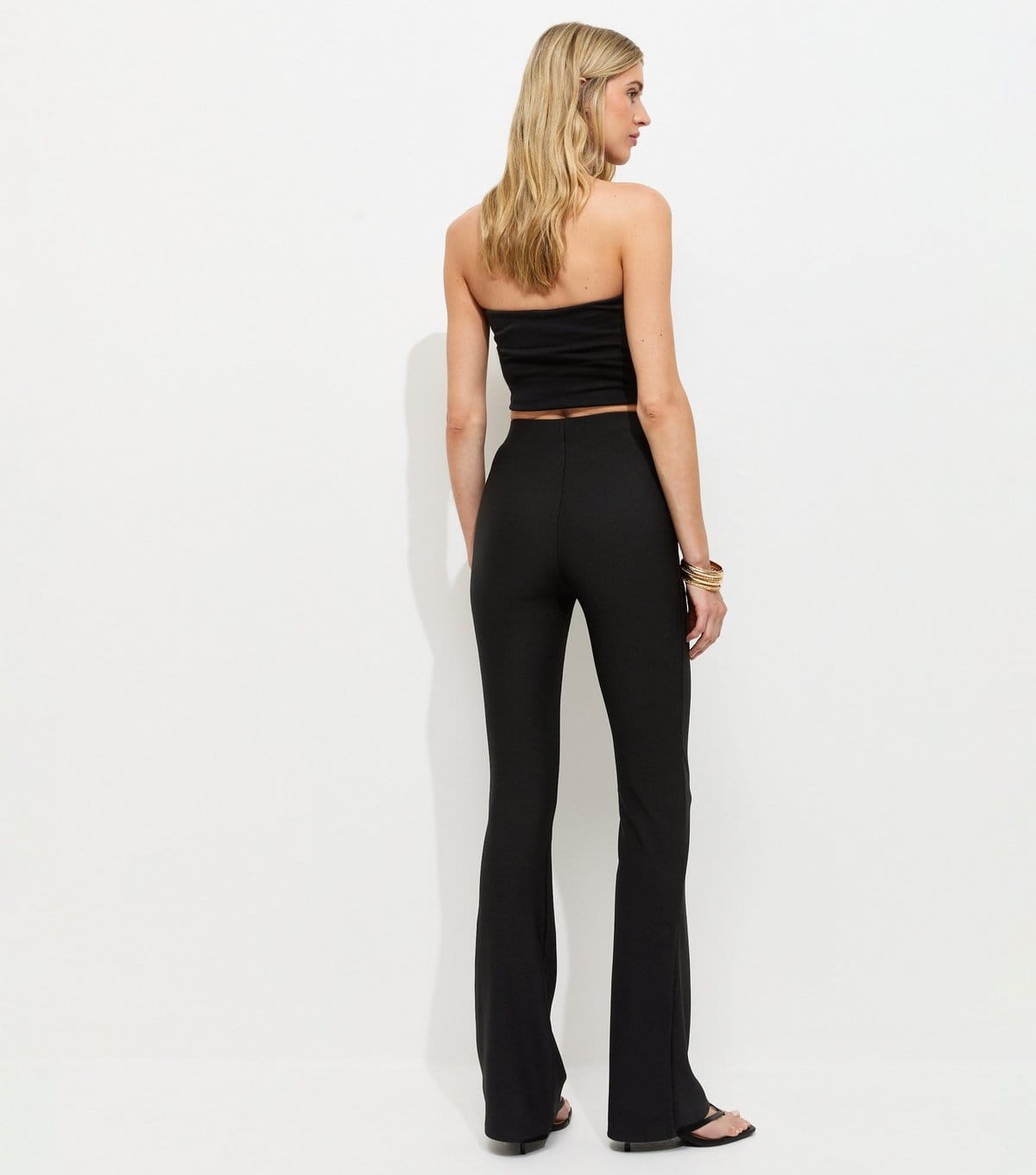 New Look Women's Tall Black Rib Flare Leggings New Look - 4
