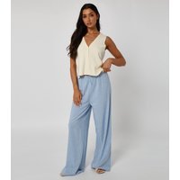 Urban Bliss Women's Blue Stripe Print Wide Leg Trousers Urban Bliss New Look - 3