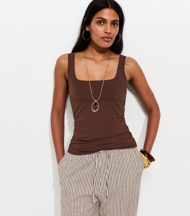 New Look Women's Dark Brown Square Neck Vest New Look - 2