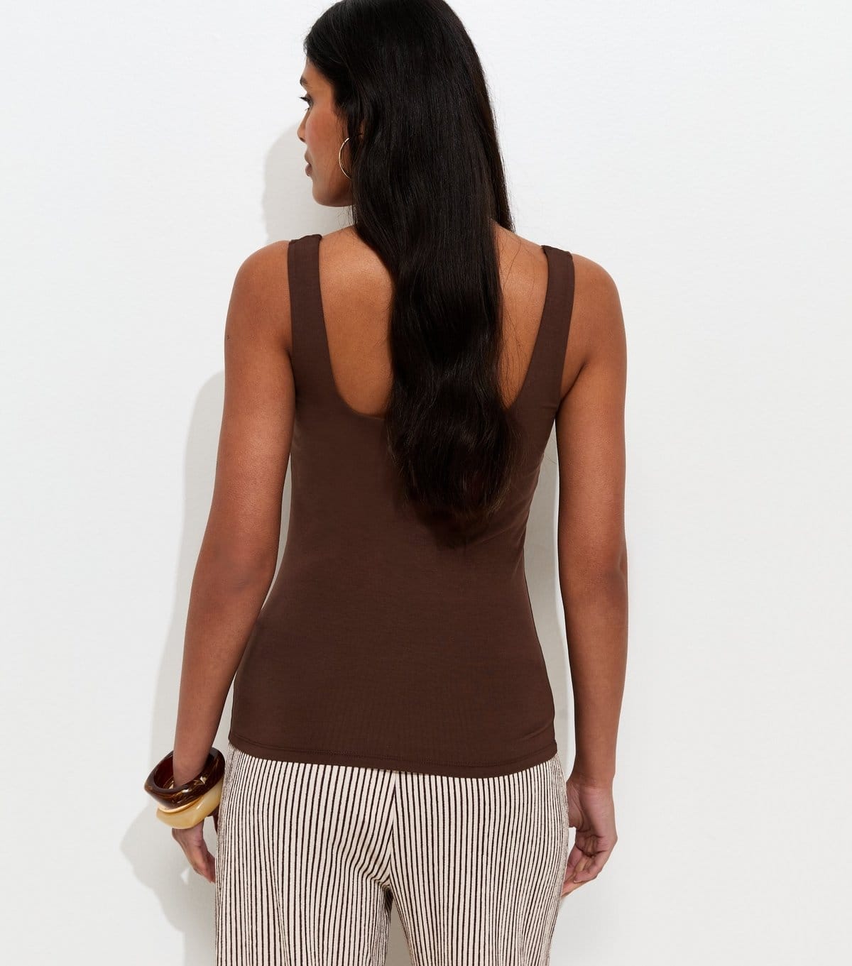 New Look Women's Dark Brown Square Neck Vest New Look - 4