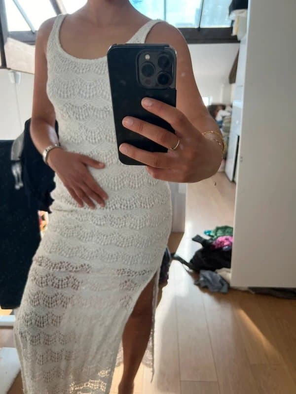 Bershka White long dress