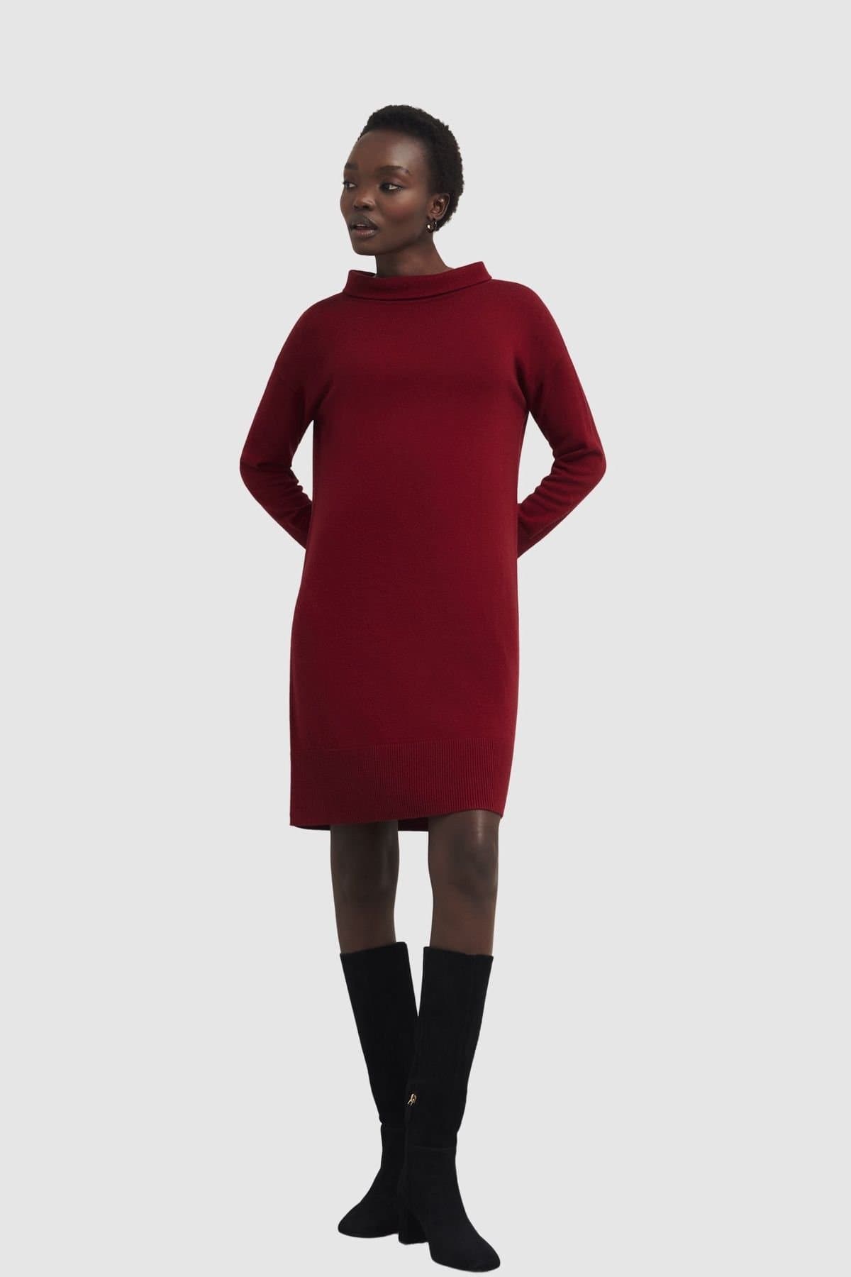 Hobbs London Hobbs London Women's Audrey Knitted Dress in Wine