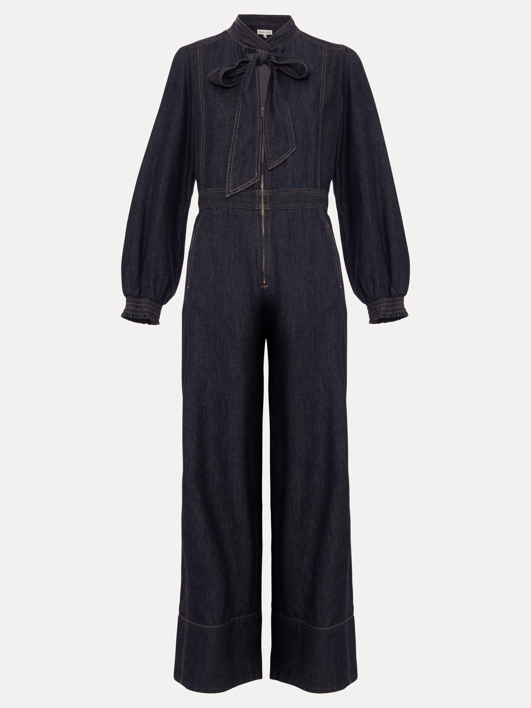 Phase Eight Phase Eight Women's Patricia Tie Neck Denim Jumpsuit in Dark Indigo - 2