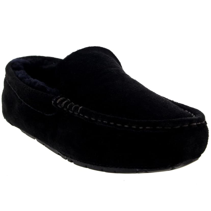 Viva VIVA Polar Men's Moccasins Australian Suede House Loafers Shoes Slippers in Black - 1