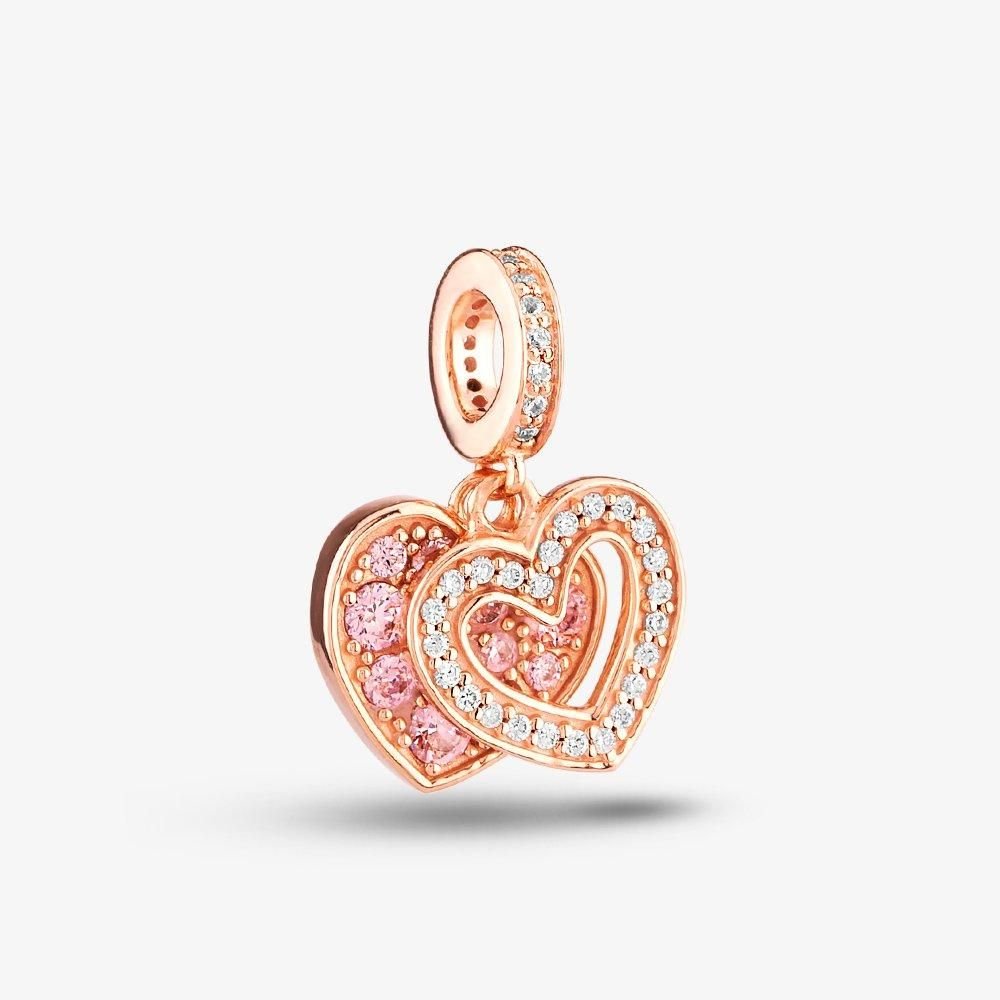 Rosa Lea Rosa Lea Women's 2 Heart Dangle Charm AM-THB032006 in Rose Gold - 2