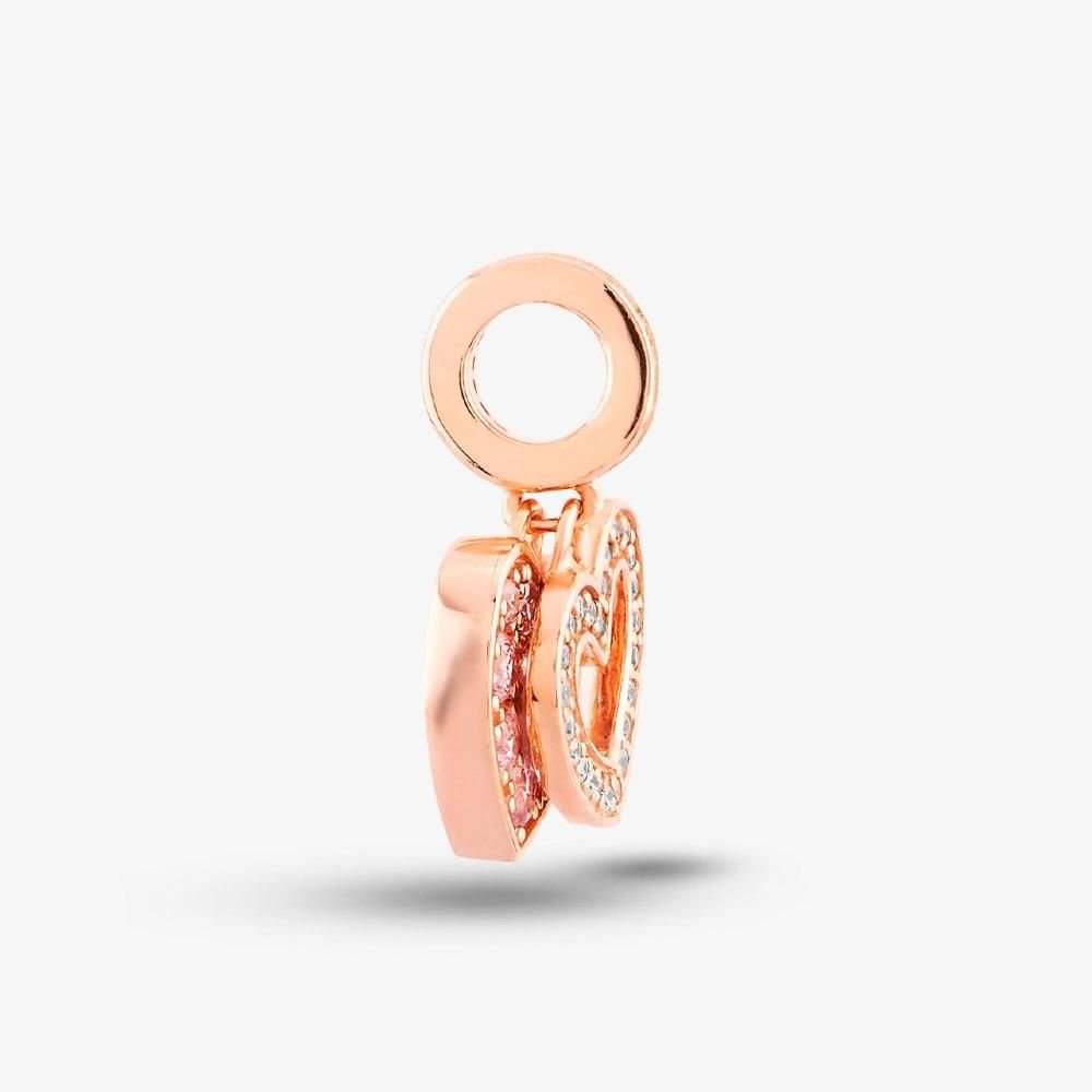 Rosa Lea Rosa Lea Women's 2 Heart Dangle Charm AM-THB032006 in Rose Gold - 3