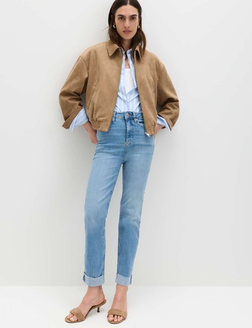 Marks & Spencer M&S Harper Supersoft High Waisted Jeans Light Indigo