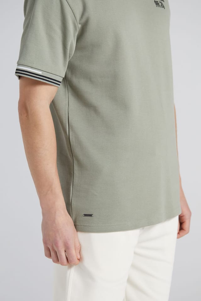Original Creator Original Creator Men's Boxy Pique Crew T-Shirt - Slate Green - 3