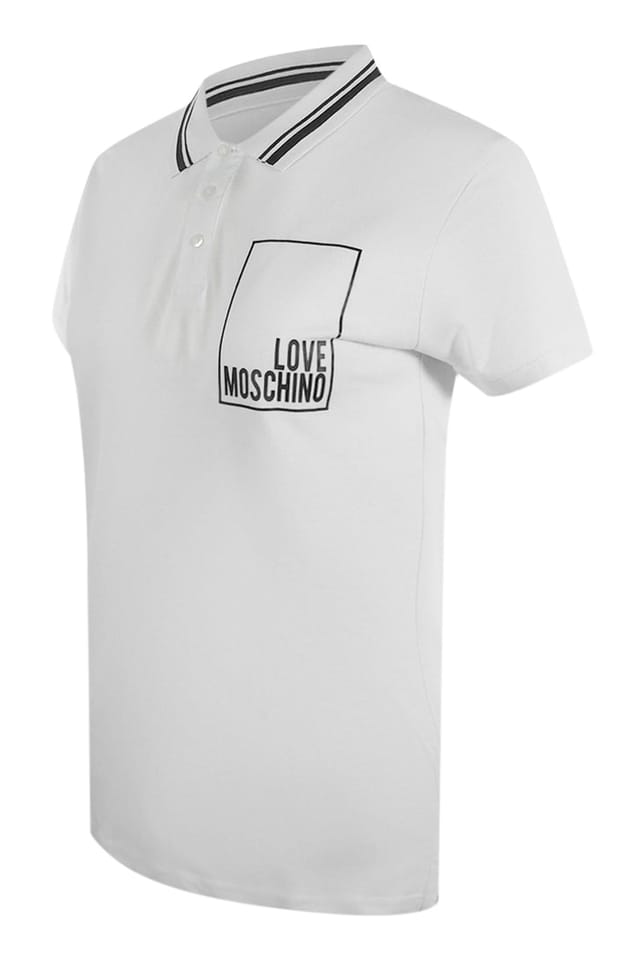 Love Moschino Love Moschino Women's Short Sleeve Polo Shirt in White - 2