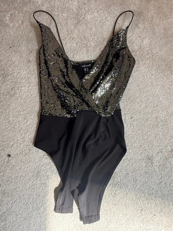 New Look New look fitted party black bodysuit size 8