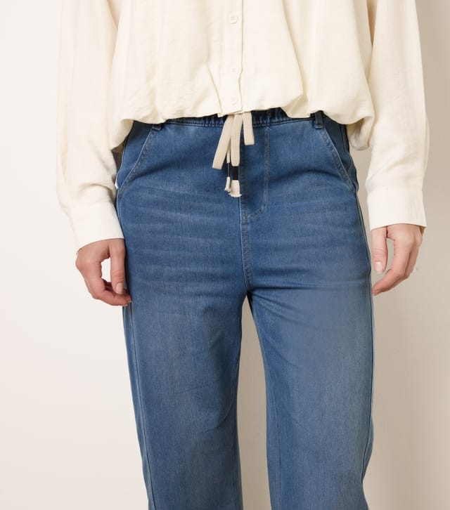 Blue Vanilla Women's Light Blue Seam Detail Wide Leg Jeans Blue Vanilla New Look - 3