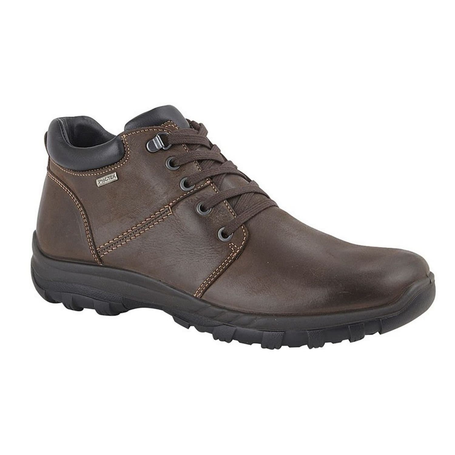 IMAC IMAC Men's Leather 4 Eye D Ring Laced Ankle Boot in Dark Brown