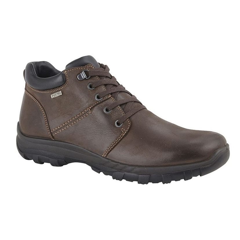 IMAC IMAC Men's Leather 4 Eye D Ring Laced Ankle Boot in Dark Brown - 1