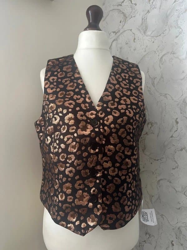 Never Fully Dressed Never fully dressed metallic animal print waistcoat size 14
