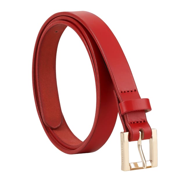 Paul Costelloe Paul Costelloe Women's Bess Leather Belt in Red - 3