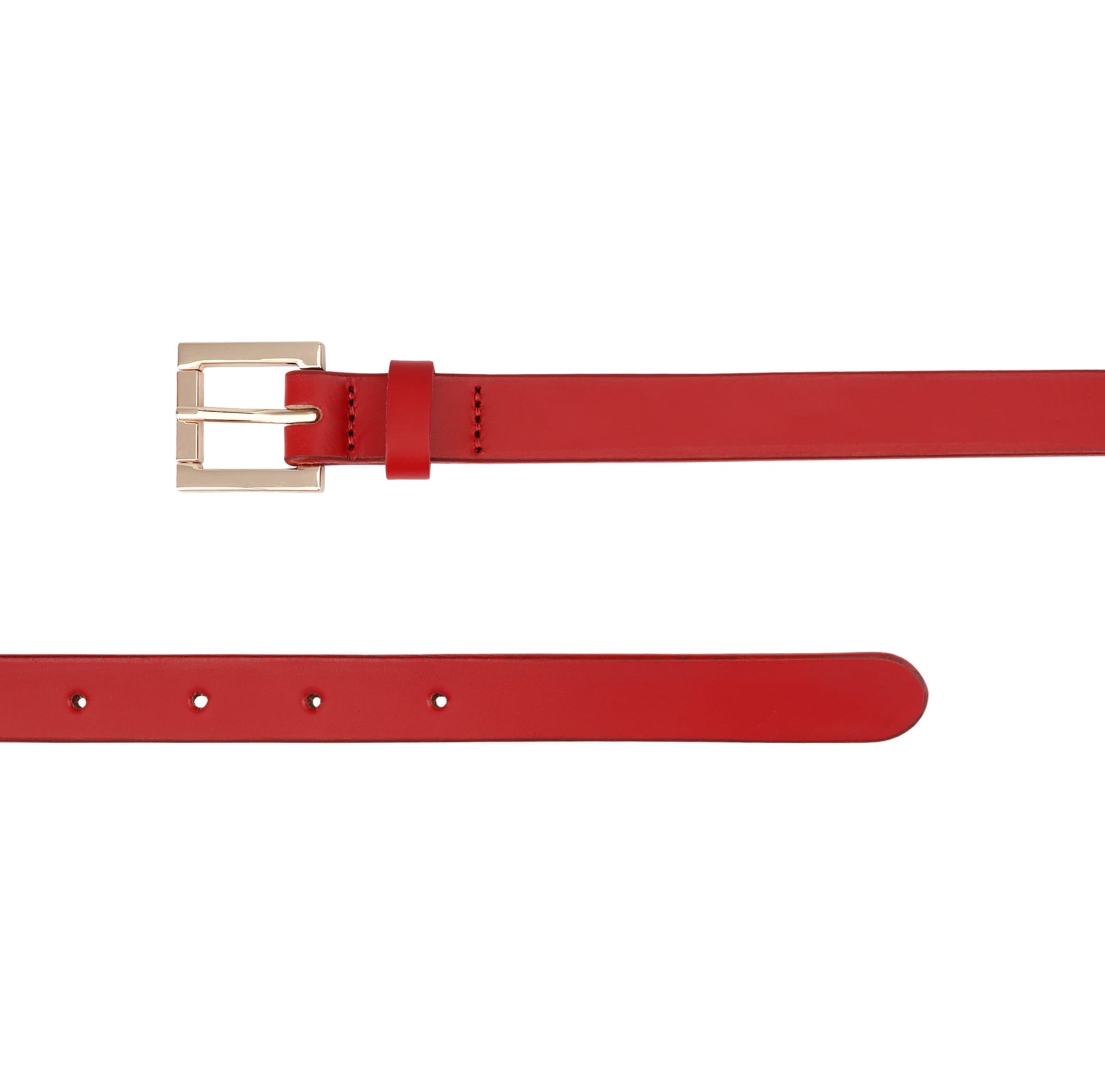 Paul Costelloe Paul Costelloe Women's Bess Leather Belt in Red - 4