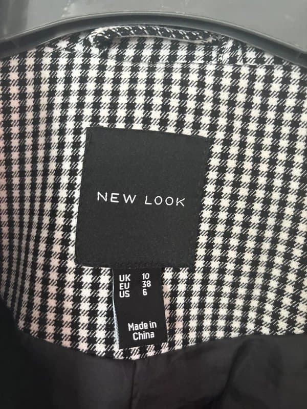 New Look Ladies Dogtooth Blazer Size 10 New Look