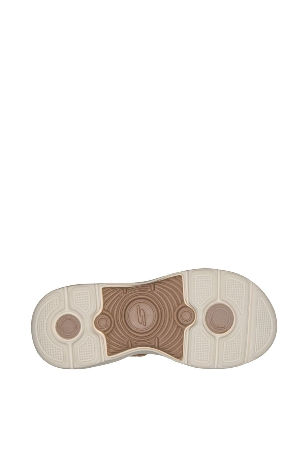Skechers Skechers Women's GO WALK ARCH FIT 2.0 SANDALSlip-Ins Shiny Yarn Knit Quarter Strap Sandal Tan - 4
