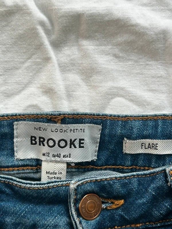 New Look New Look blue denim flared jeans size 12