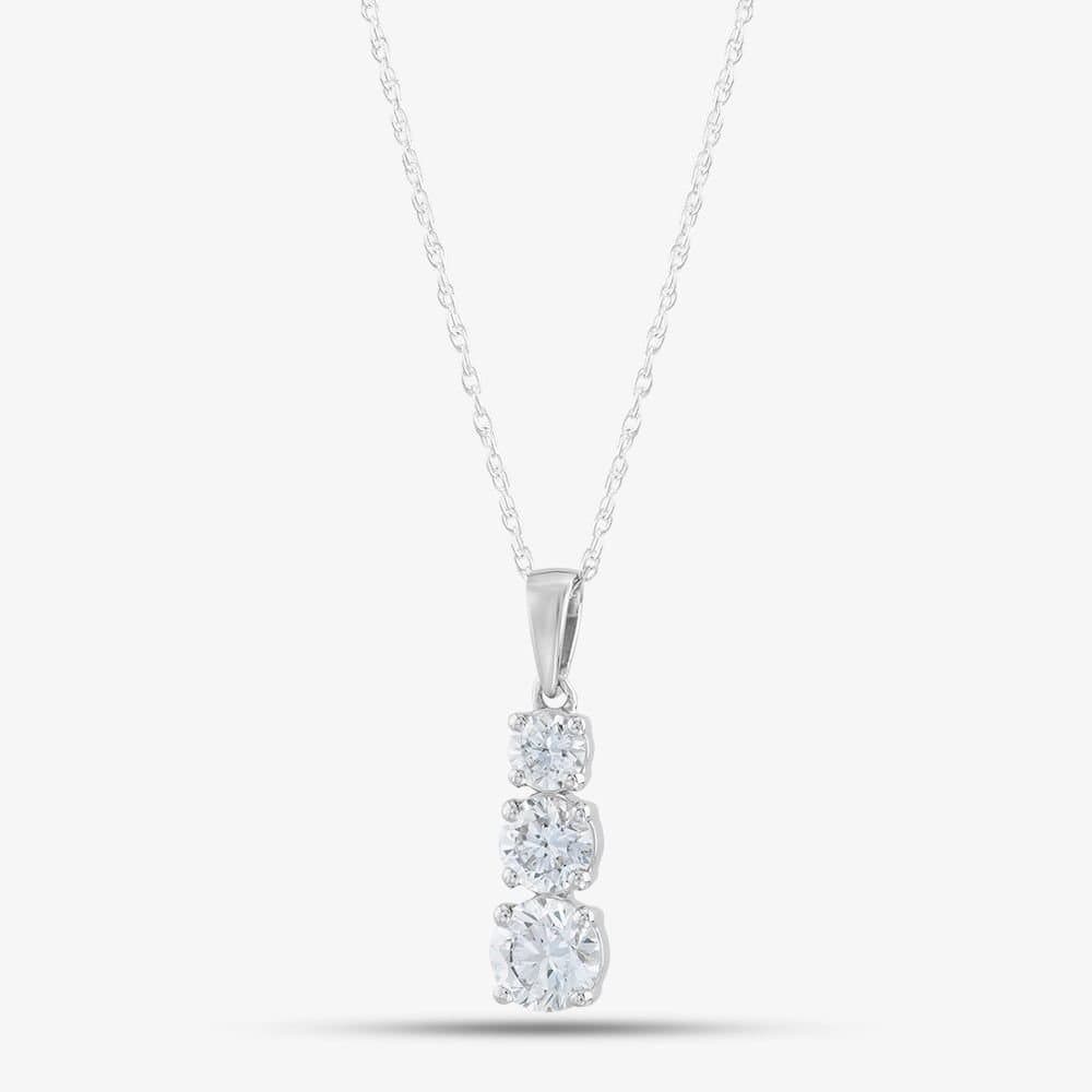 T.H.Baker T.H.Baker Women's 9ct White Gold 1.00ct Diamond Necklace LGP35531-100 (WG) in Silver