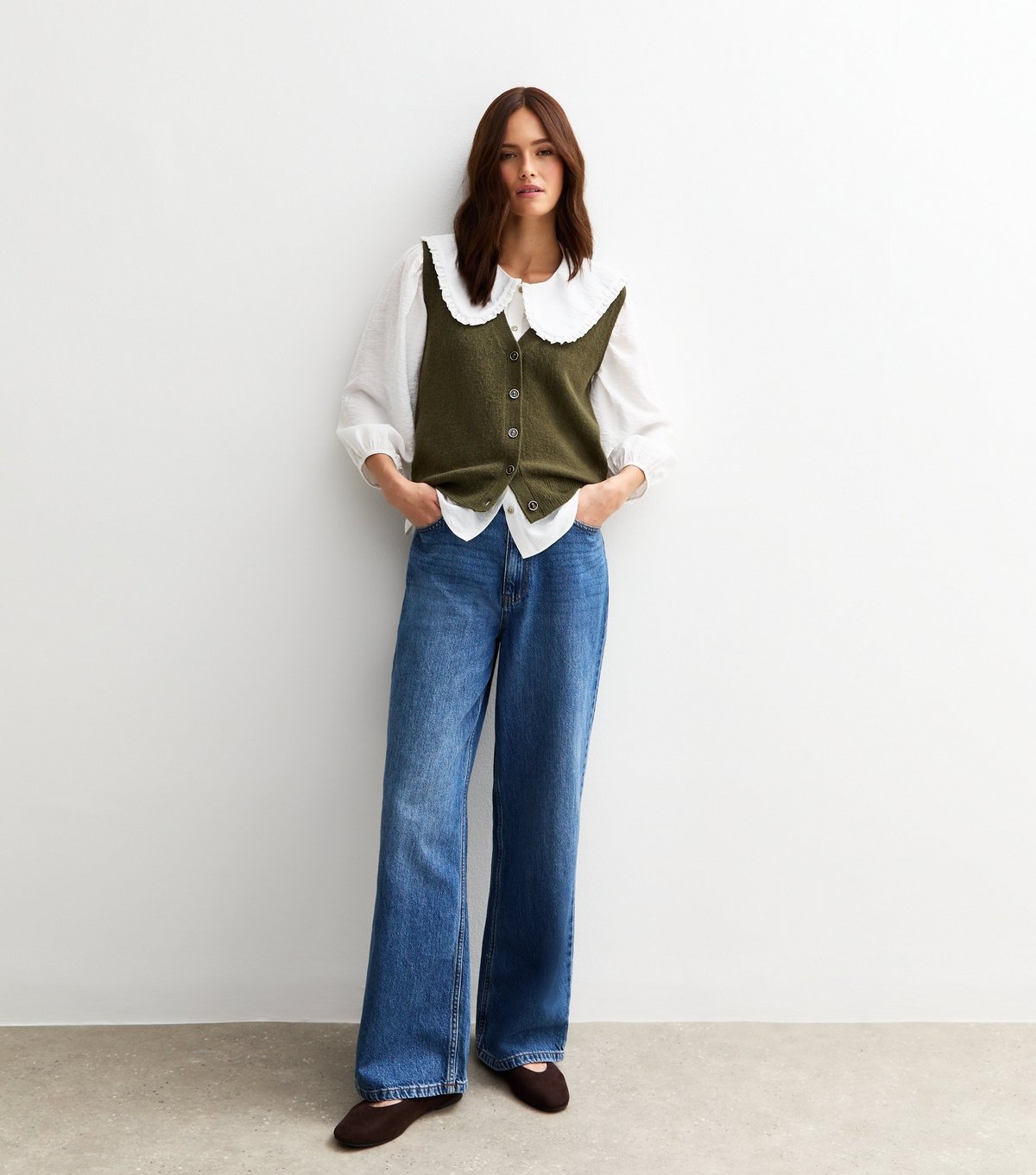 New Look Women's Green Button Up Knit Waistcoat New Look - 3