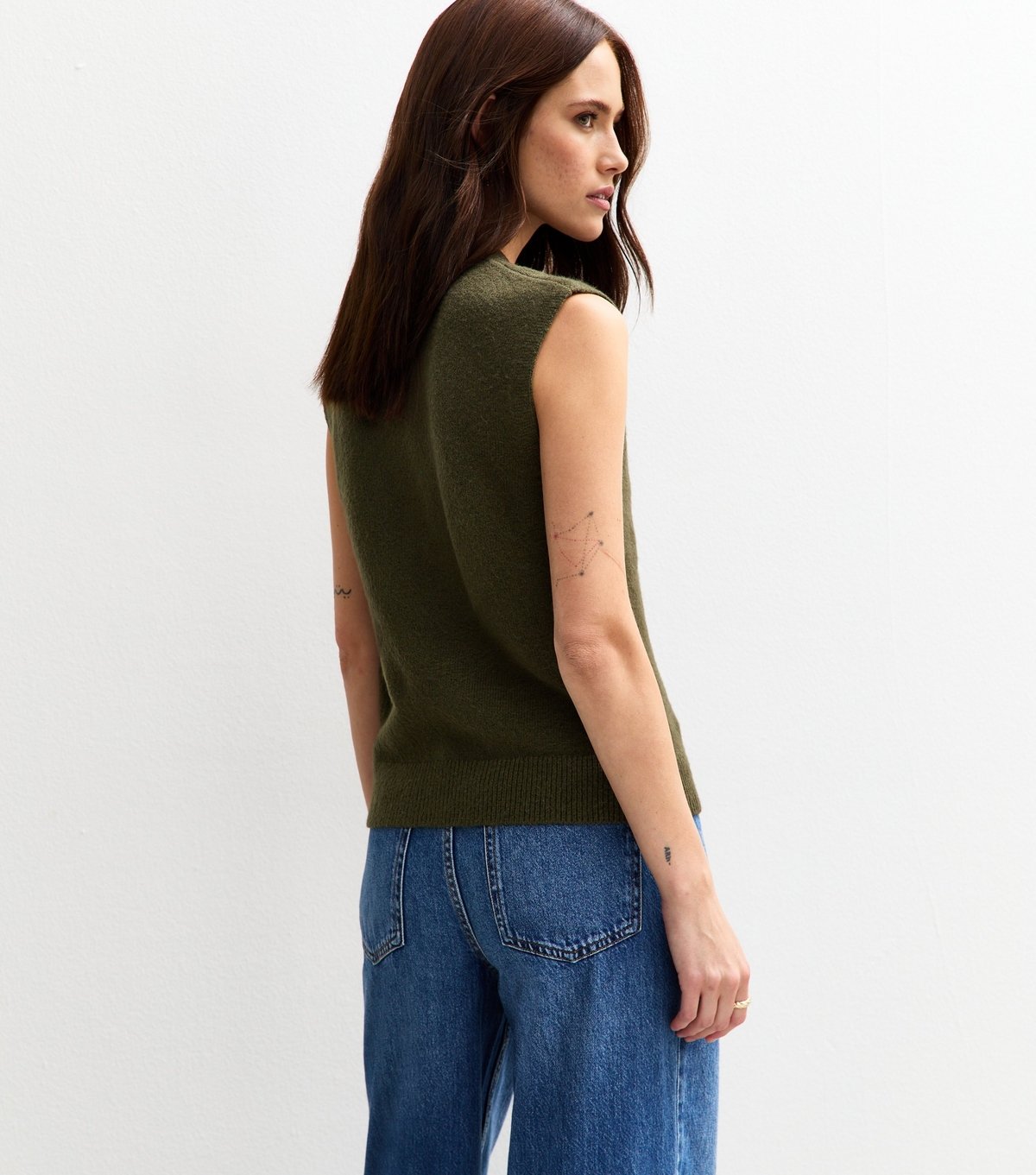 New Look Women's Green Button Up Knit Waistcoat New Look - 4