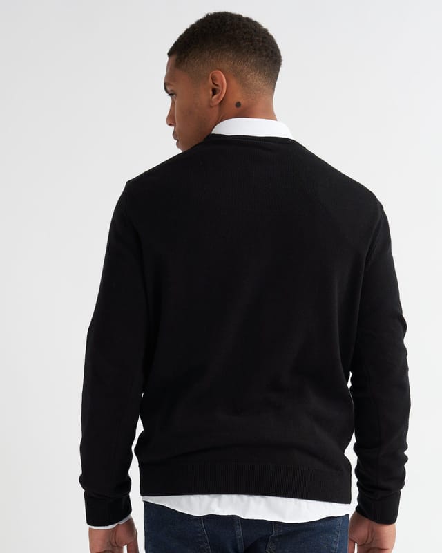 Alse Studio Alse Studio Men's Premium Quality 100% Cotton Crew Neck Long Sleeve Jumper in Black - 3