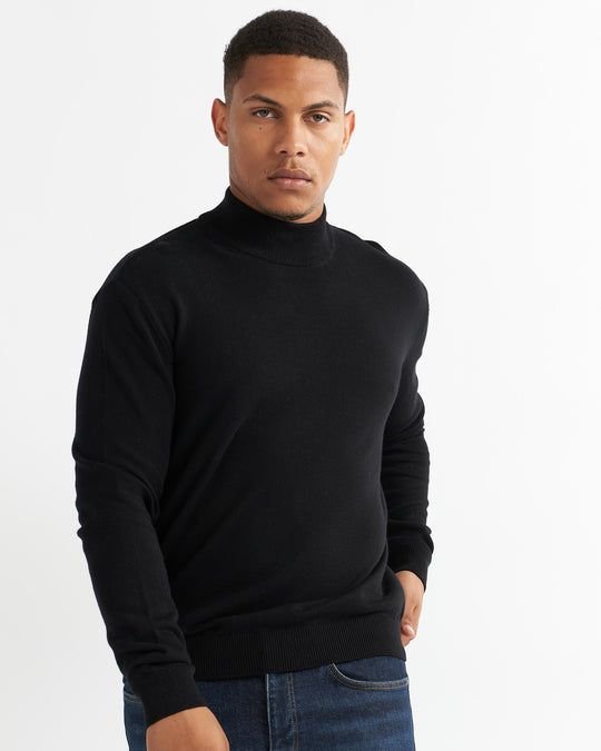 Alse Studio Alse Studio Men's Premium Quality 100% Cotton Crew Neck Long Sleeve Jumper in Black - 4